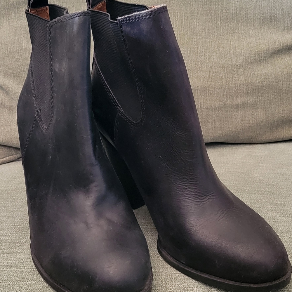 Lucky Brand Black Ankle Booties with Elastic Panels
